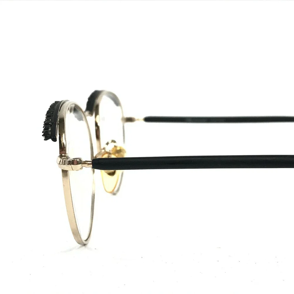Blumarine BM17 COL.BS Eyeglasses Frames Black Gold Round Crystals 50-18-140